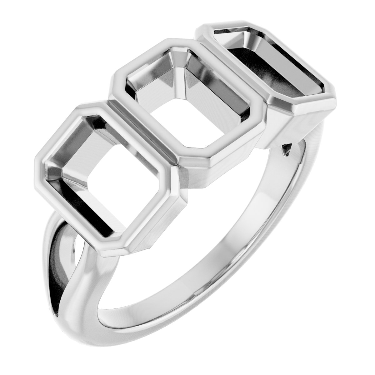 Bezel-Set Three-Stone Anniversary Band