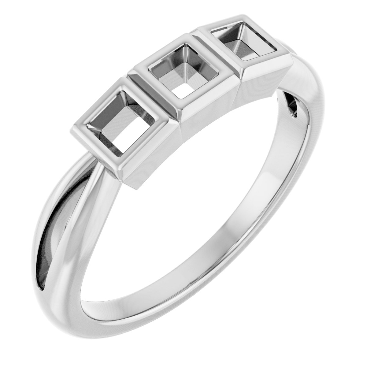 Bezel-Set Three-Stone Anniversary Band