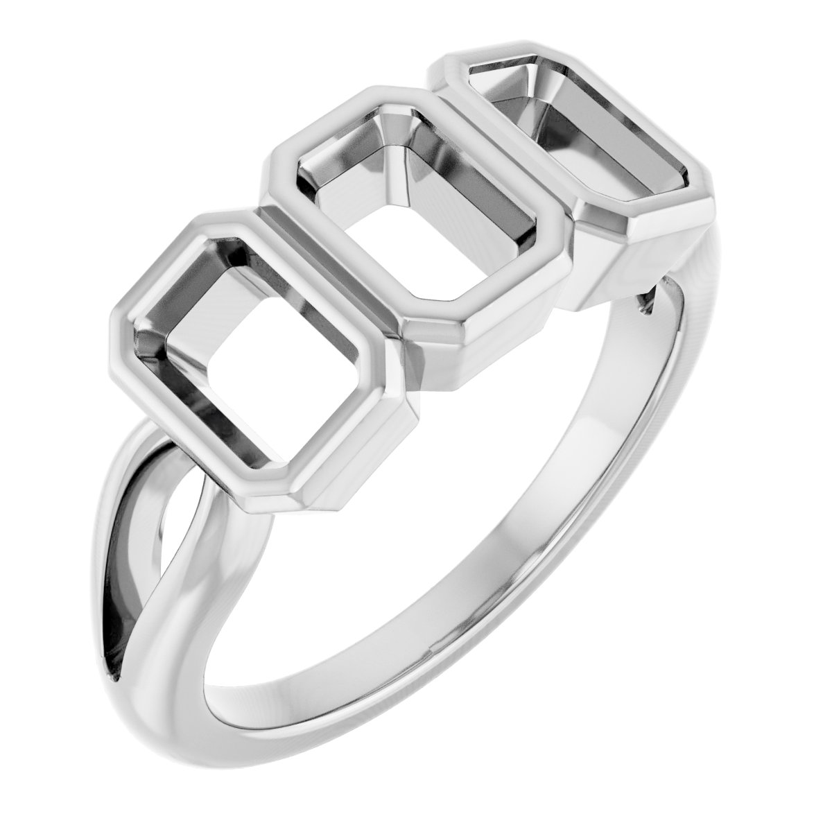 Bezel-Set Three-Stone Anniversary Band