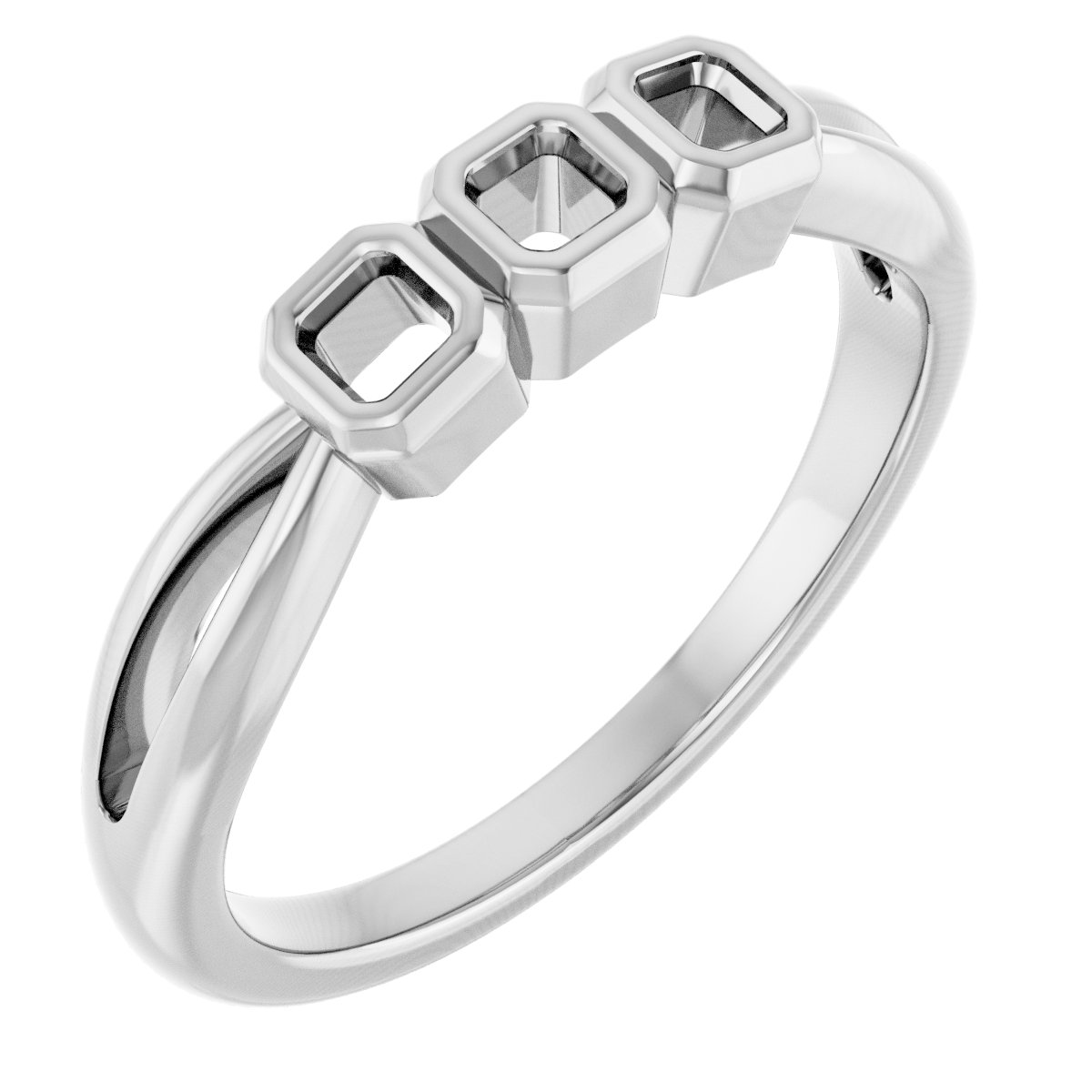 Bezel-Set Three-Stone Anniversary Band