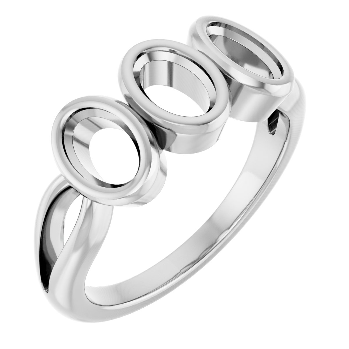Bezel-Set Three-Stone Anniversary Band
