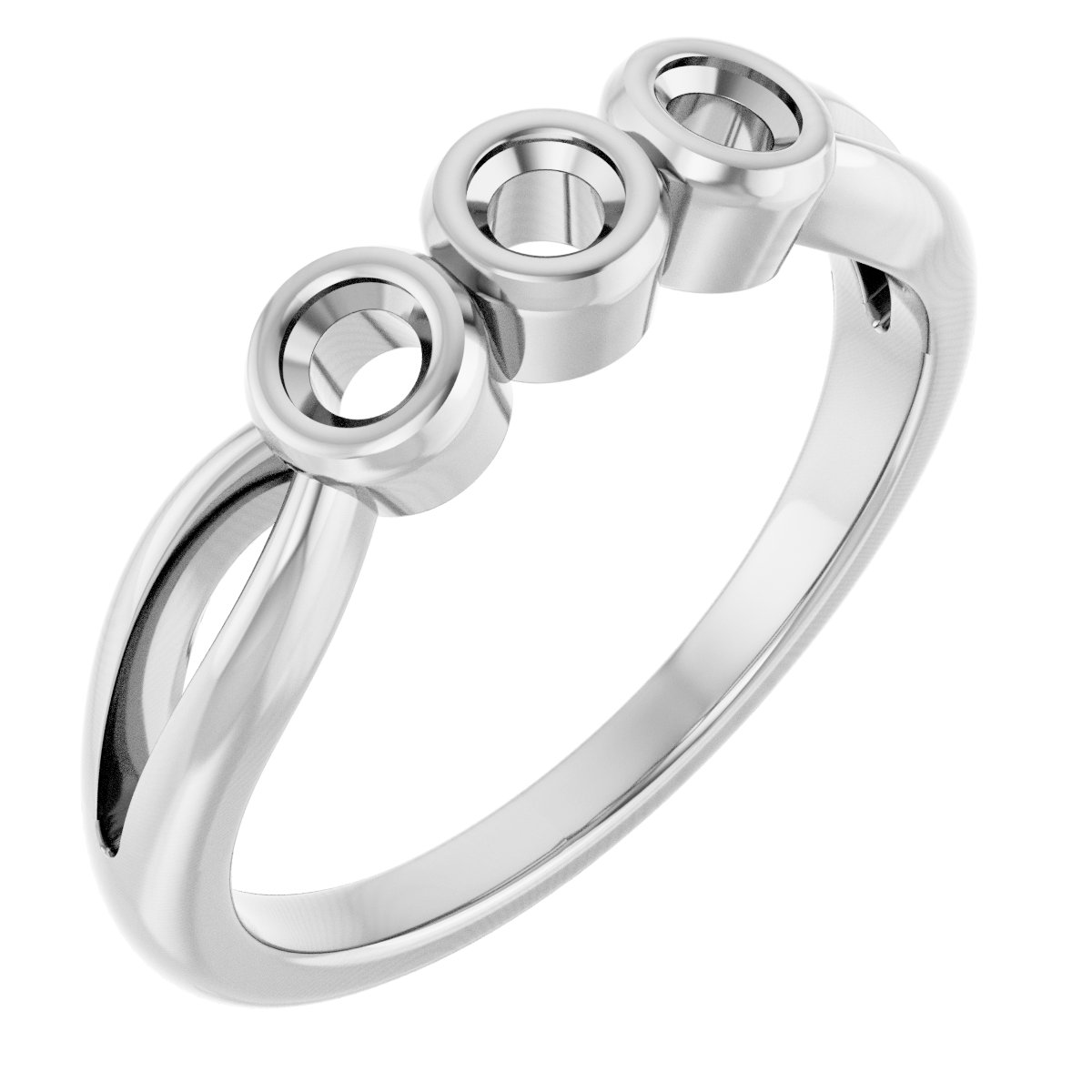 Bezel-Set Three-Stone Anniversary Band