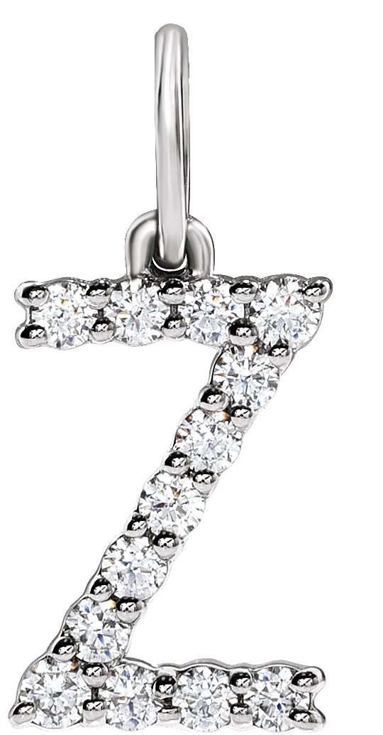 14K White 1/5 CTW Lab-Grown Diamond Initial Z Pendant