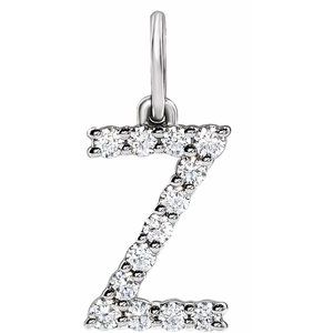 14K White 1/5 CTW Lab-Grown Diamond Initial Z Pendant