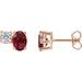 14K Rose Lab-Grown Ruby & 1/2 CTW Lab-Grown Diamond Earrings