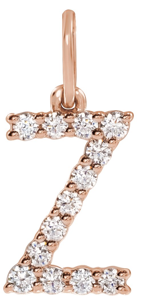 14K Rose 1/5 CTW Lab-Grown Diamond Initial Z Pendant