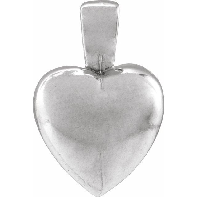 14K White Heart Pendant