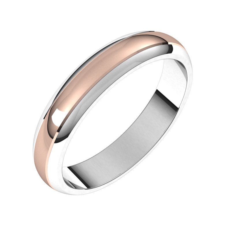 Stepped Beveled-Edge Inlay Half Round Band