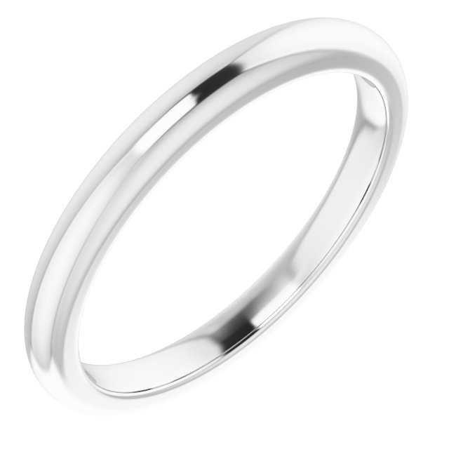 14K White Band for 7x7 mm Heart Ring