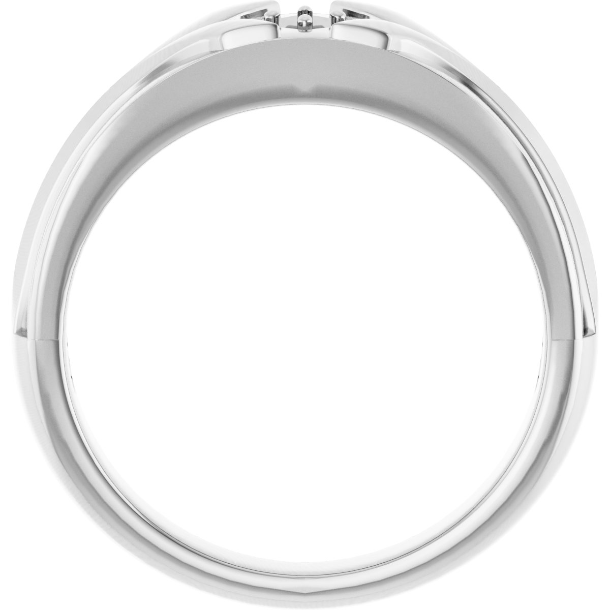 3 mm Asscher Mens Band Mounting view 2