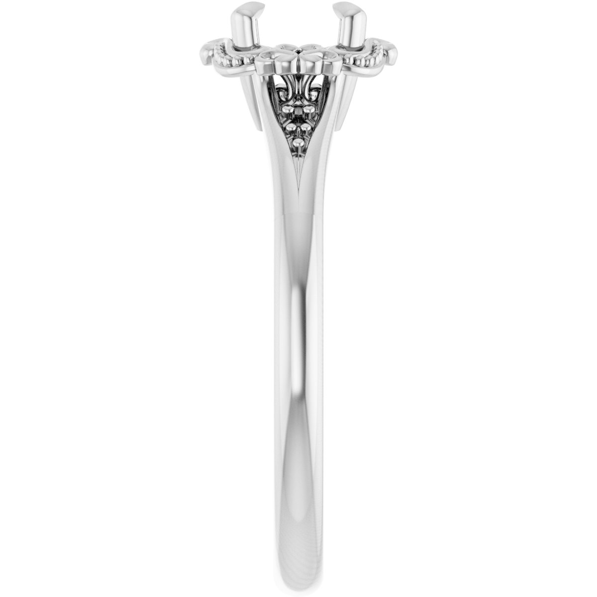 7x5 mm Oval Engagement Ring Mounting view 4