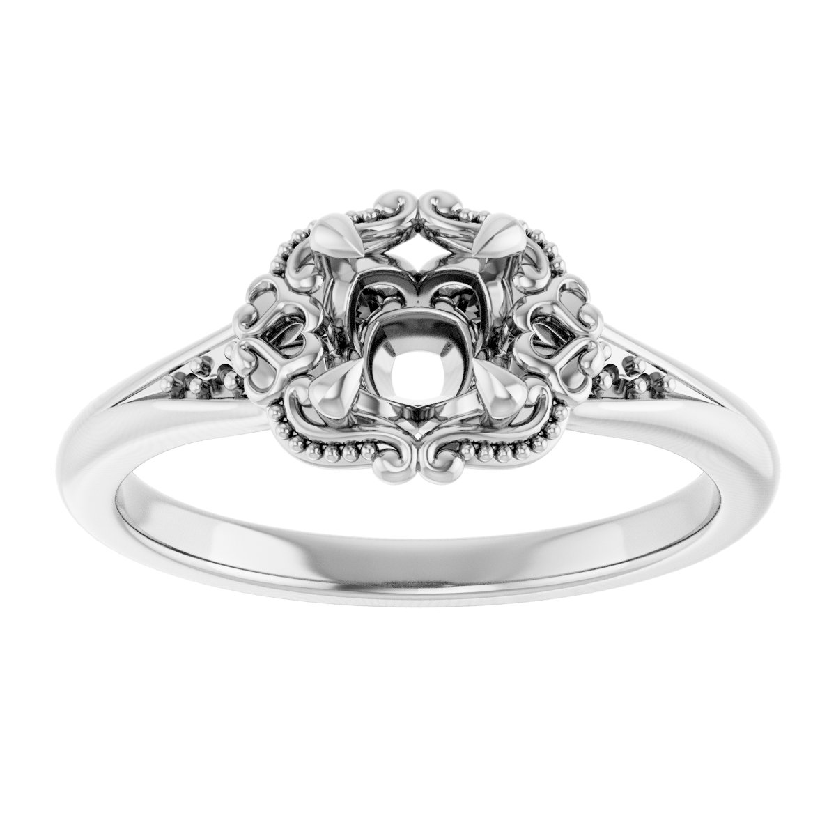 7x5 mm Oval Engagement Ring Mounting view 3