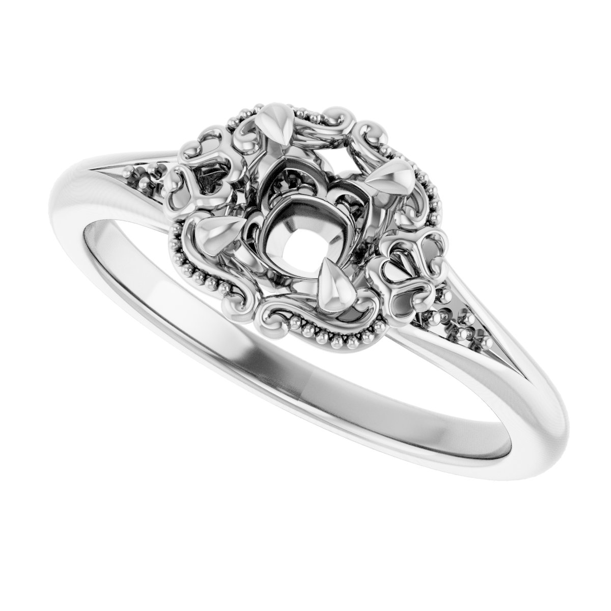 7x5 mm Oval Engagement Ring Mounting view 5