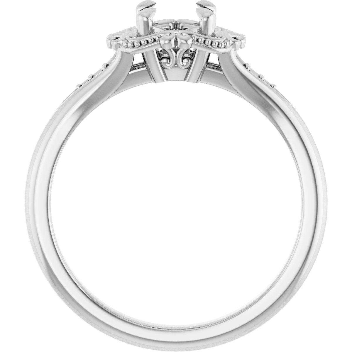 7x5 mm Oval Engagement Ring Mounting view 2