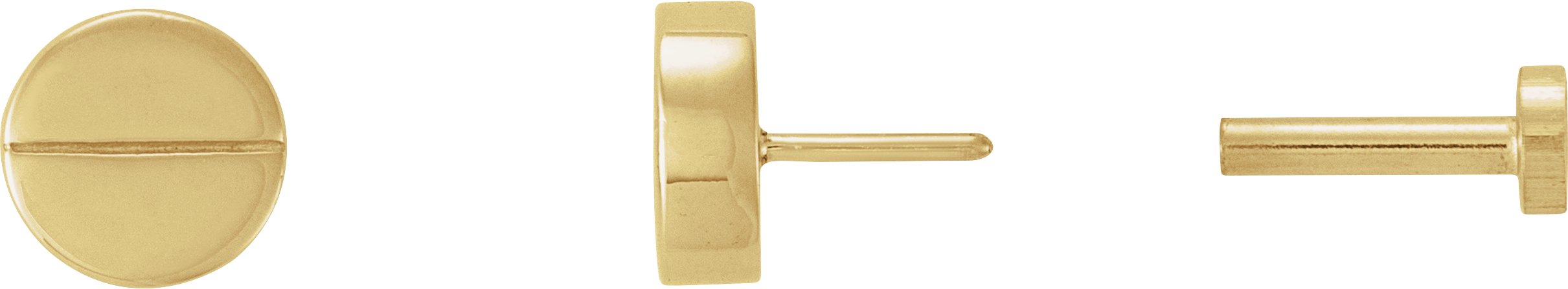 14K Yellow 4.9 mm Geometric 4 mm Press Fit Back Earrings