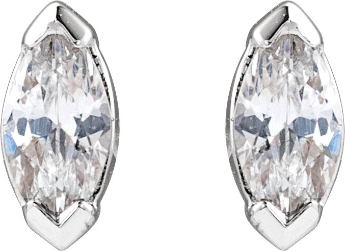 14K White 1/6 CTW Lab-Grown Diamond Stud Earrings-2