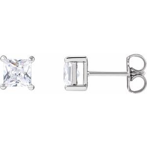 14K White 4.5 mm Square 1 CTW Lab-Grown Diamond Earrings