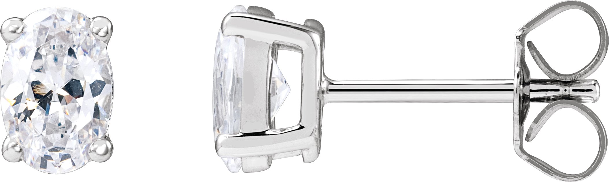 14K White 3/4 CTW Lab-Grown Diamond Stud Earrings