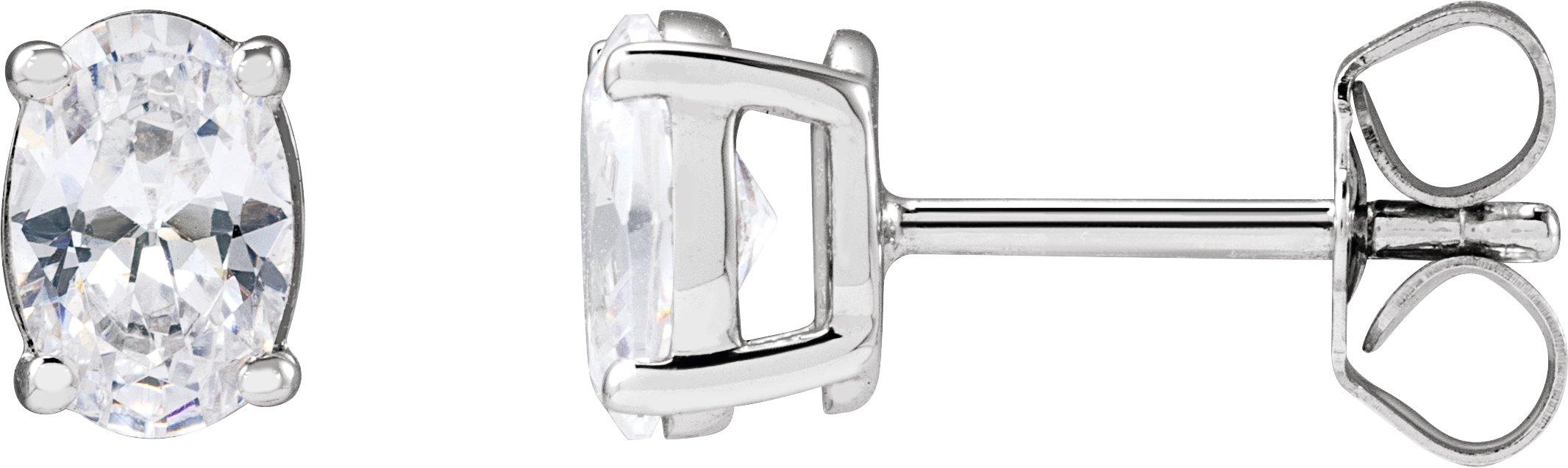 14K White 1 CTW Lab-Grown Diamond Stud Earrings