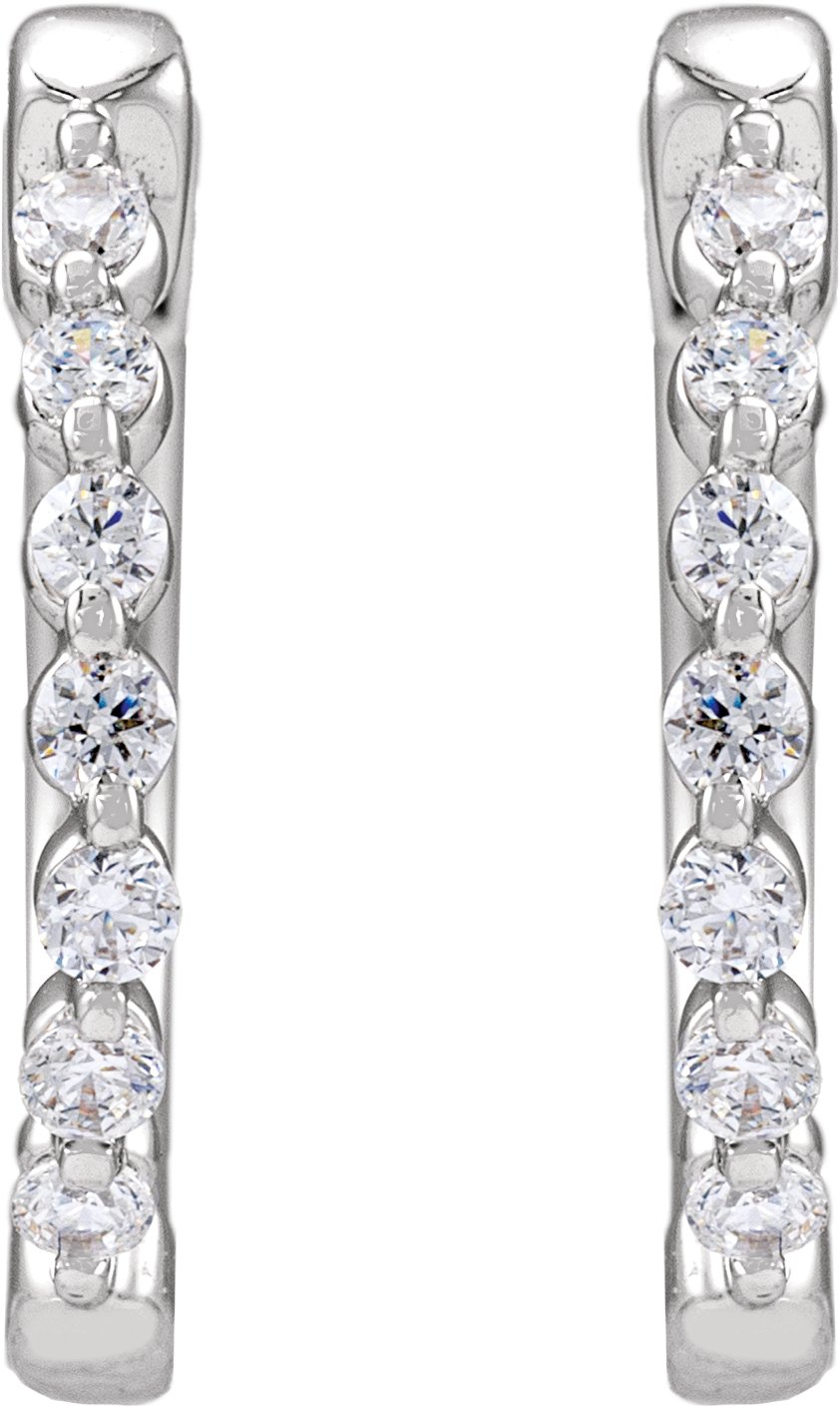 1 CTW Lab-Grown Diamond Hoop Earrings view 2