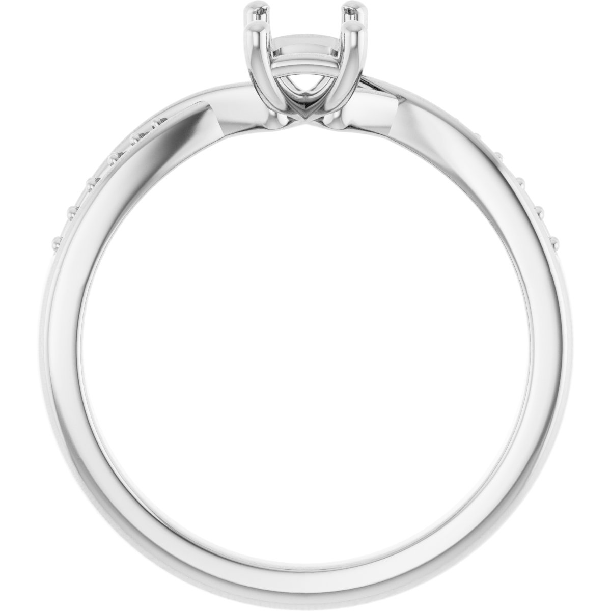 9x7 mm Emerald Ring Mounting view 2