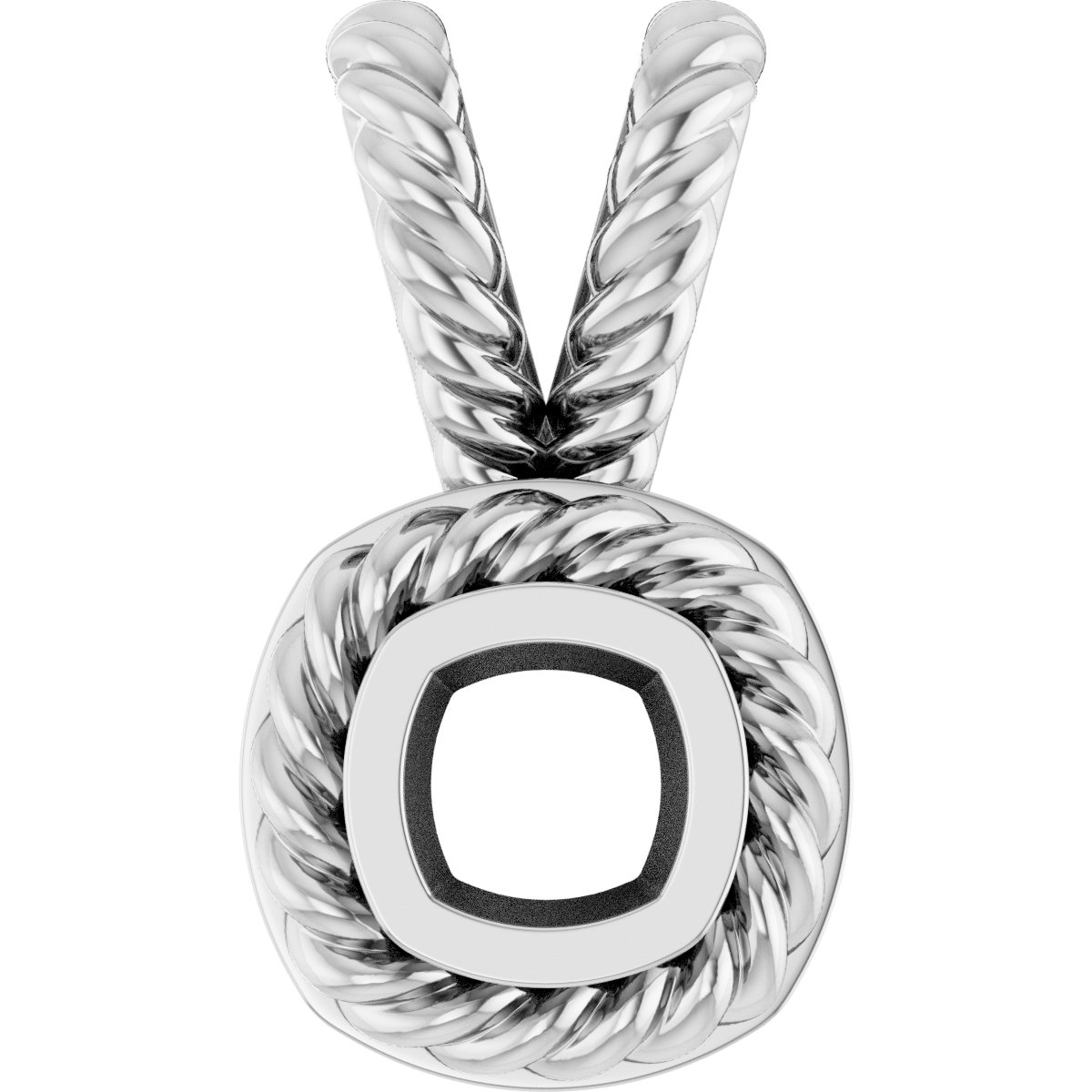 Rope Bezel-Set Solitaire Pendant