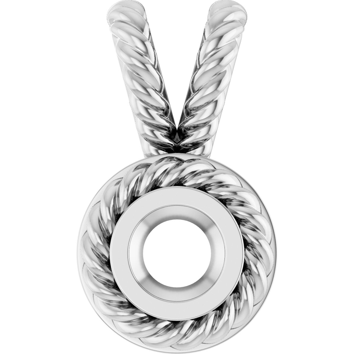 Rope Bezel-Set Solitaire Pendant