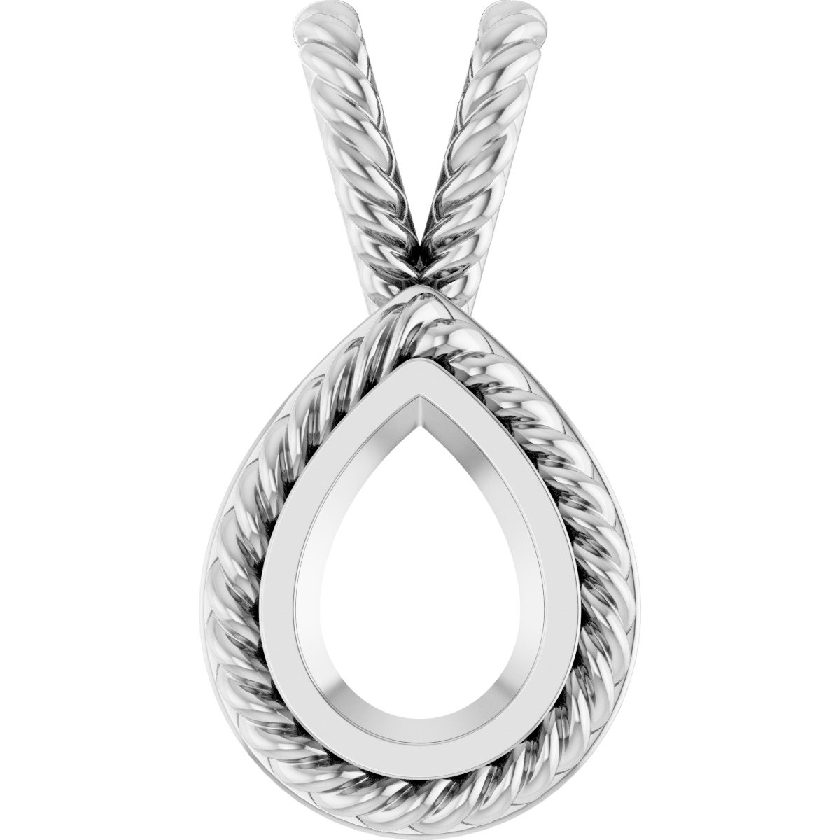 Rope Bezel-Set Solitaire Pendant