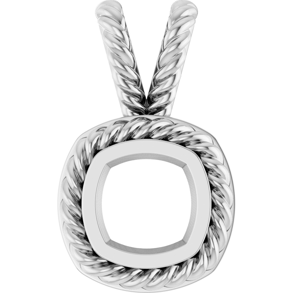 Rope Bezel-Set Solitaire Pendant