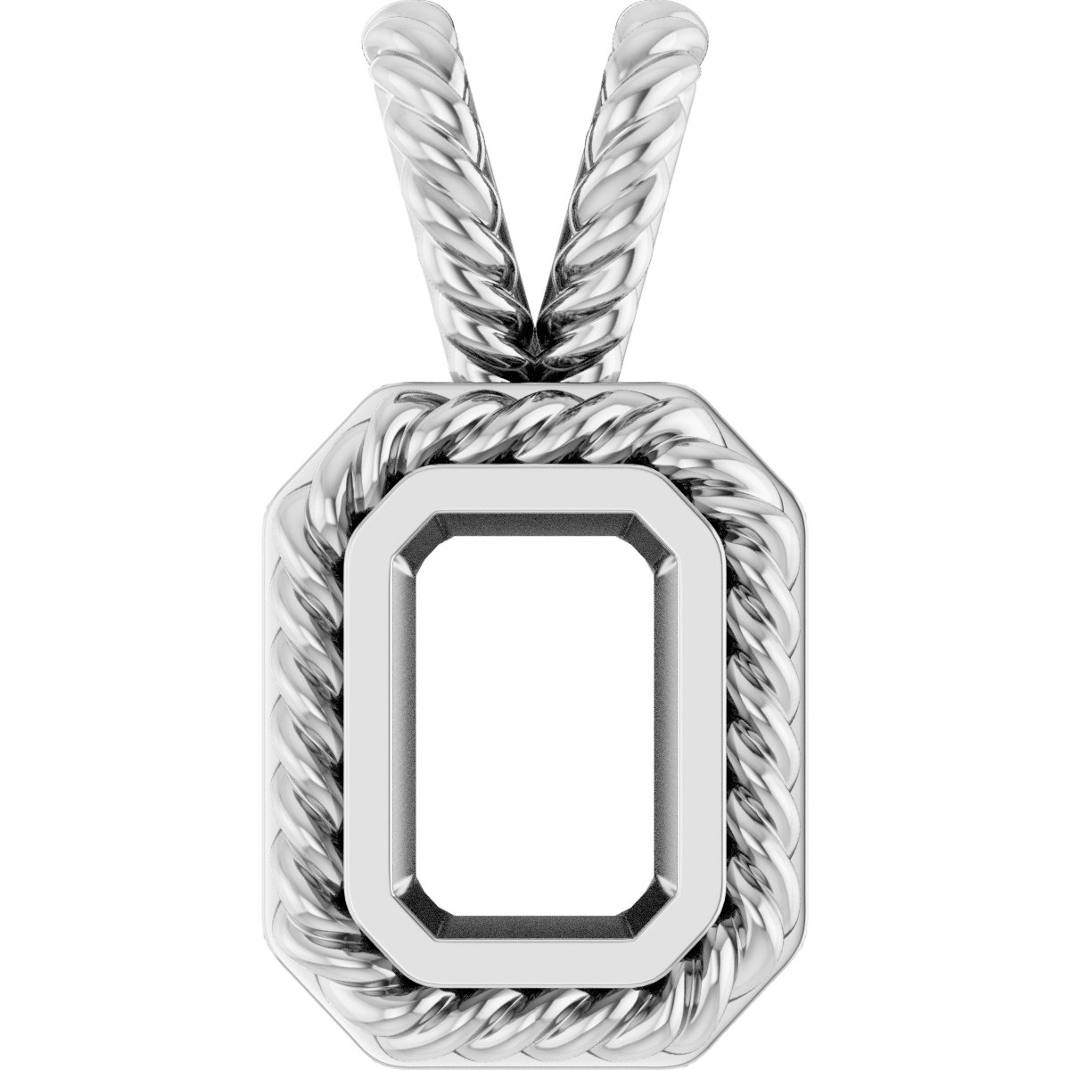 Rope Bezel-Set Solitaire Pendant