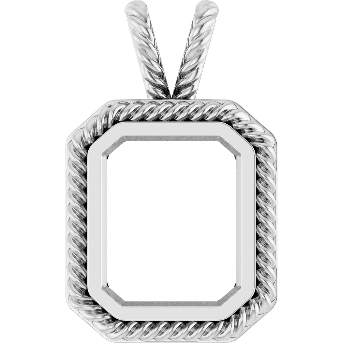 Rope Bezel-Set Solitaire Pendant