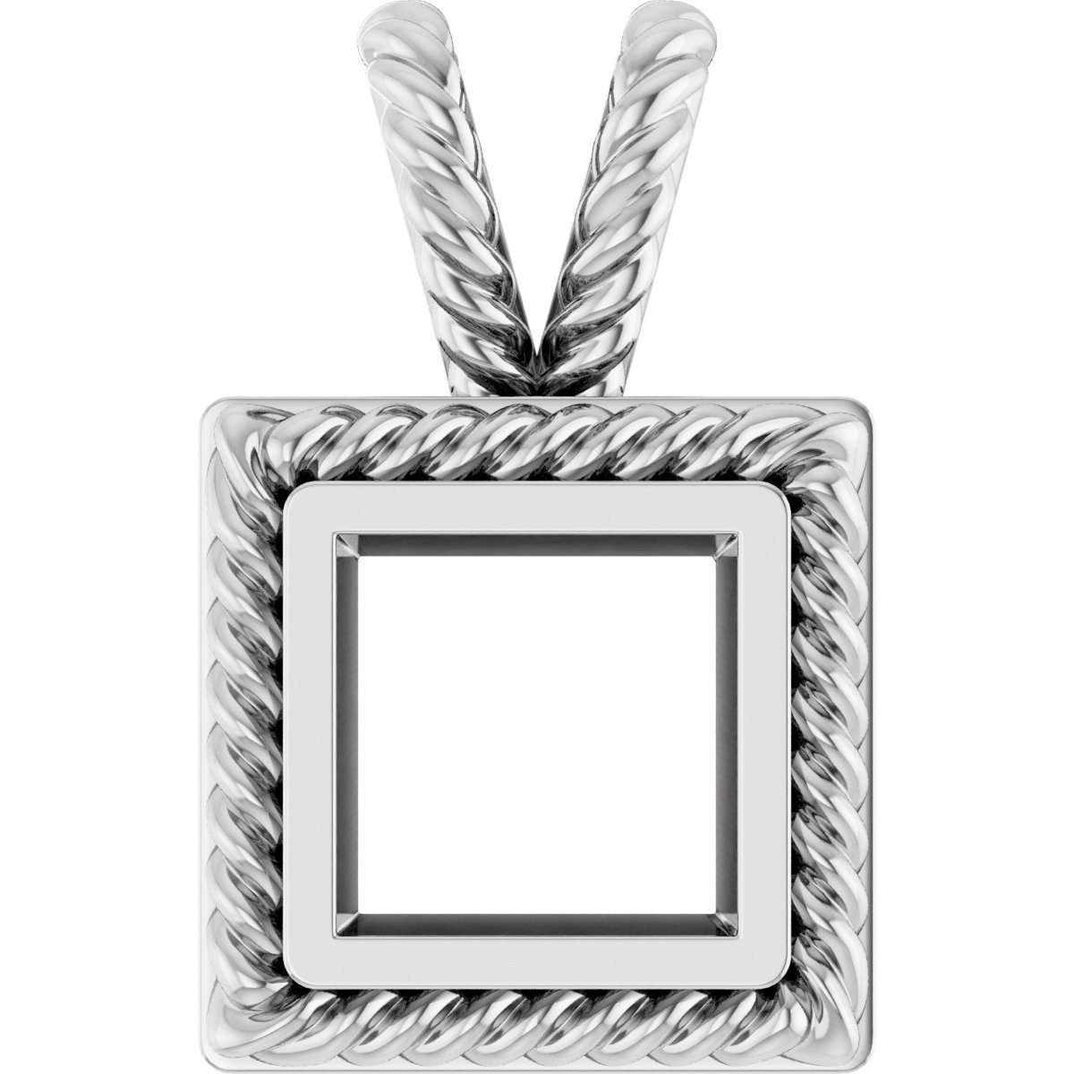 Rope Bezel-Set Solitaire Pendant