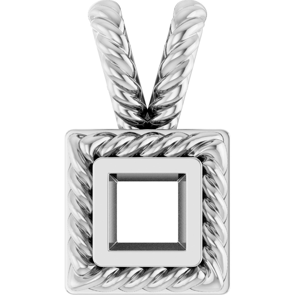 Rope Bezel-Set Solitaire Pendant