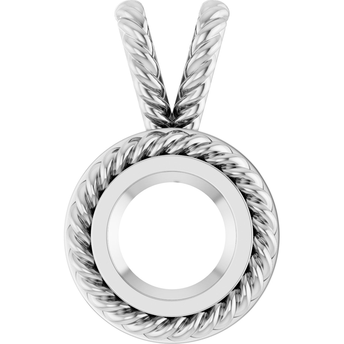 Rope Bezel-Set Solitaire Pendant