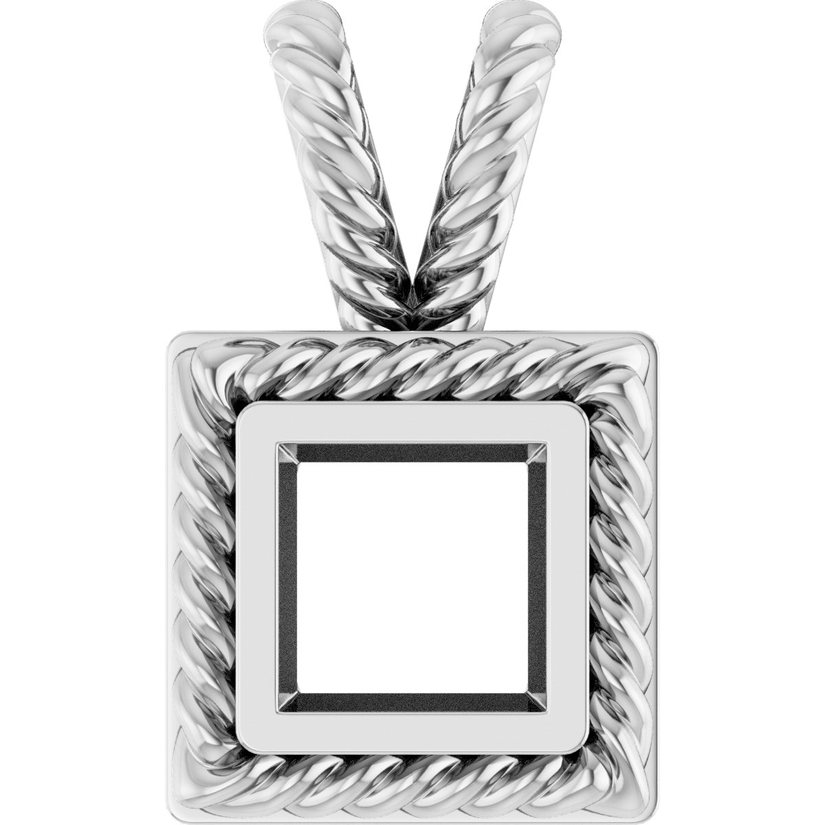 Rope Bezel-Set Solitaire Pendant