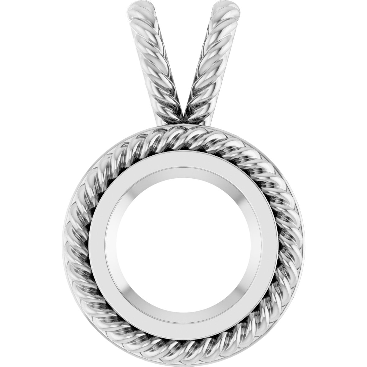 Rope Bezel-Set Solitaire Pendant