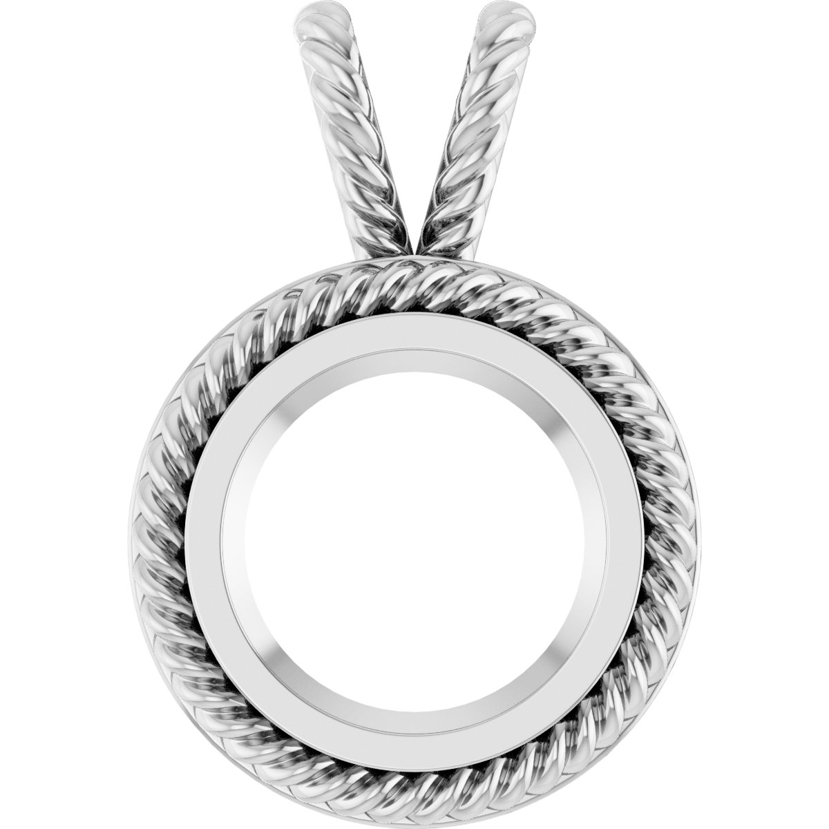 Rope Bezel-Set Solitaire Pendant
