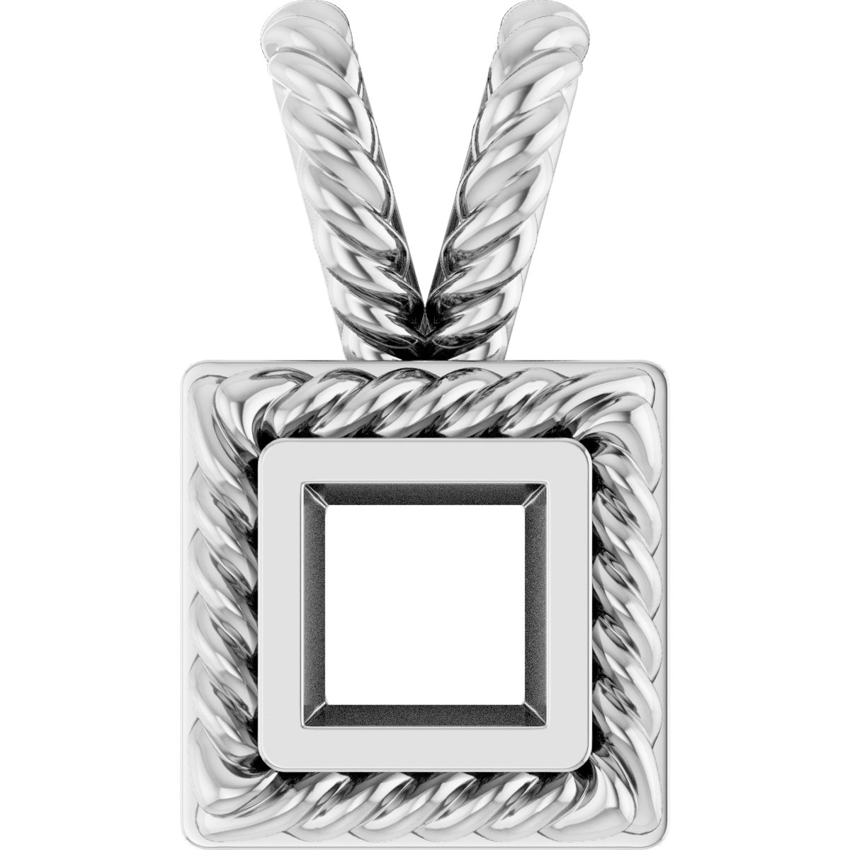 Rope Bezel-Set Solitaire Pendant