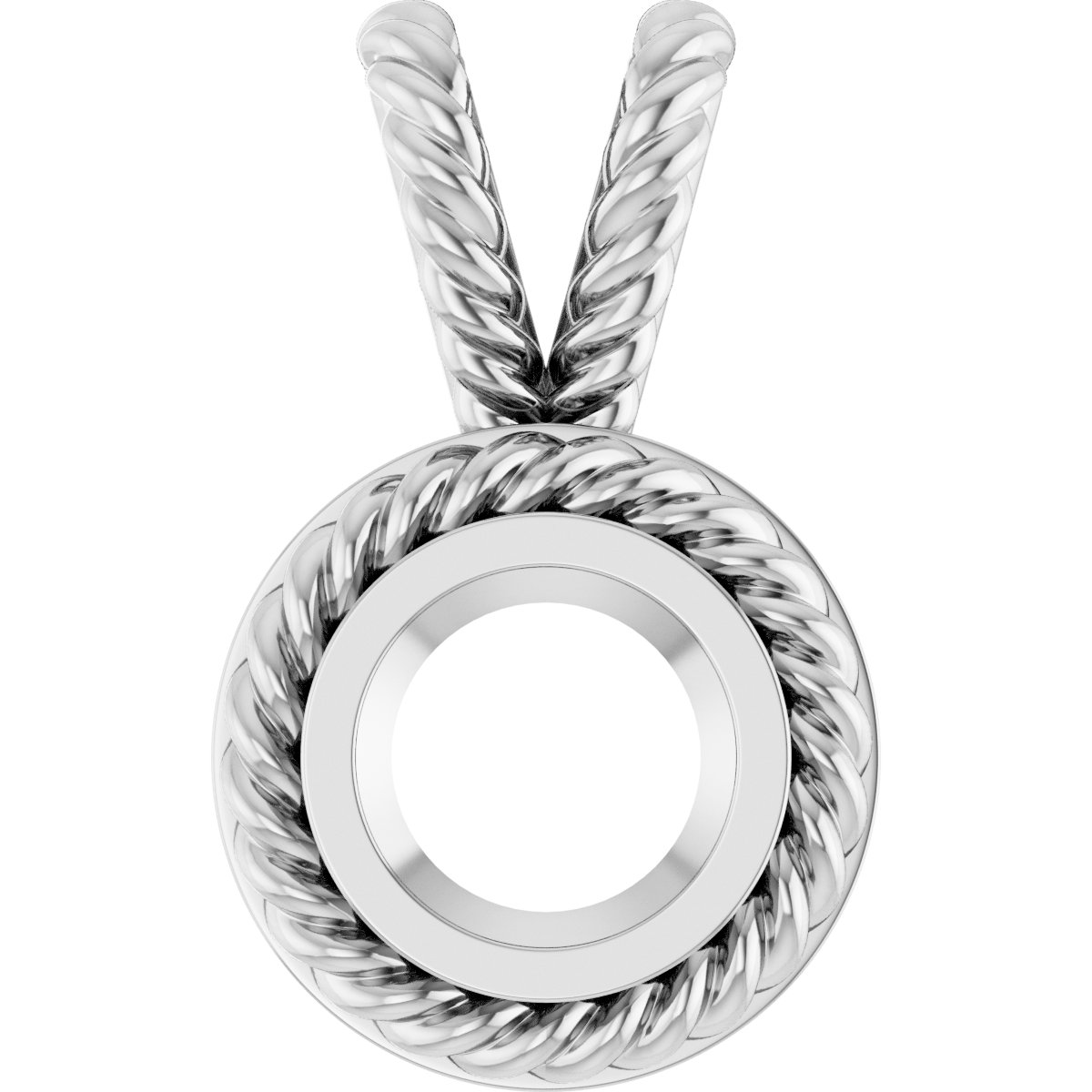 Rope Bezel-Set Solitaire Pendant