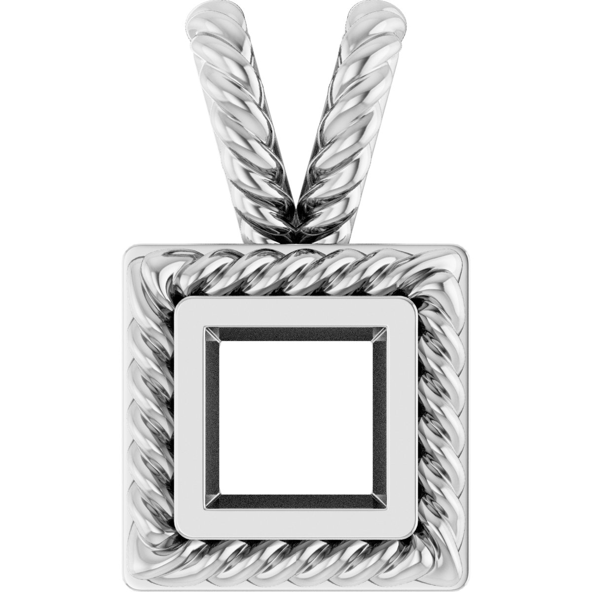 Rope Bezel-Set Solitaire Pendant