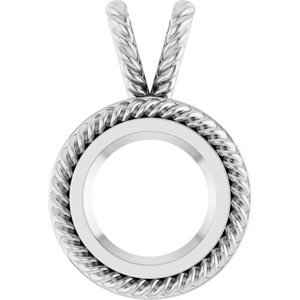 Rope Bezel-Set Solitaire Pendant