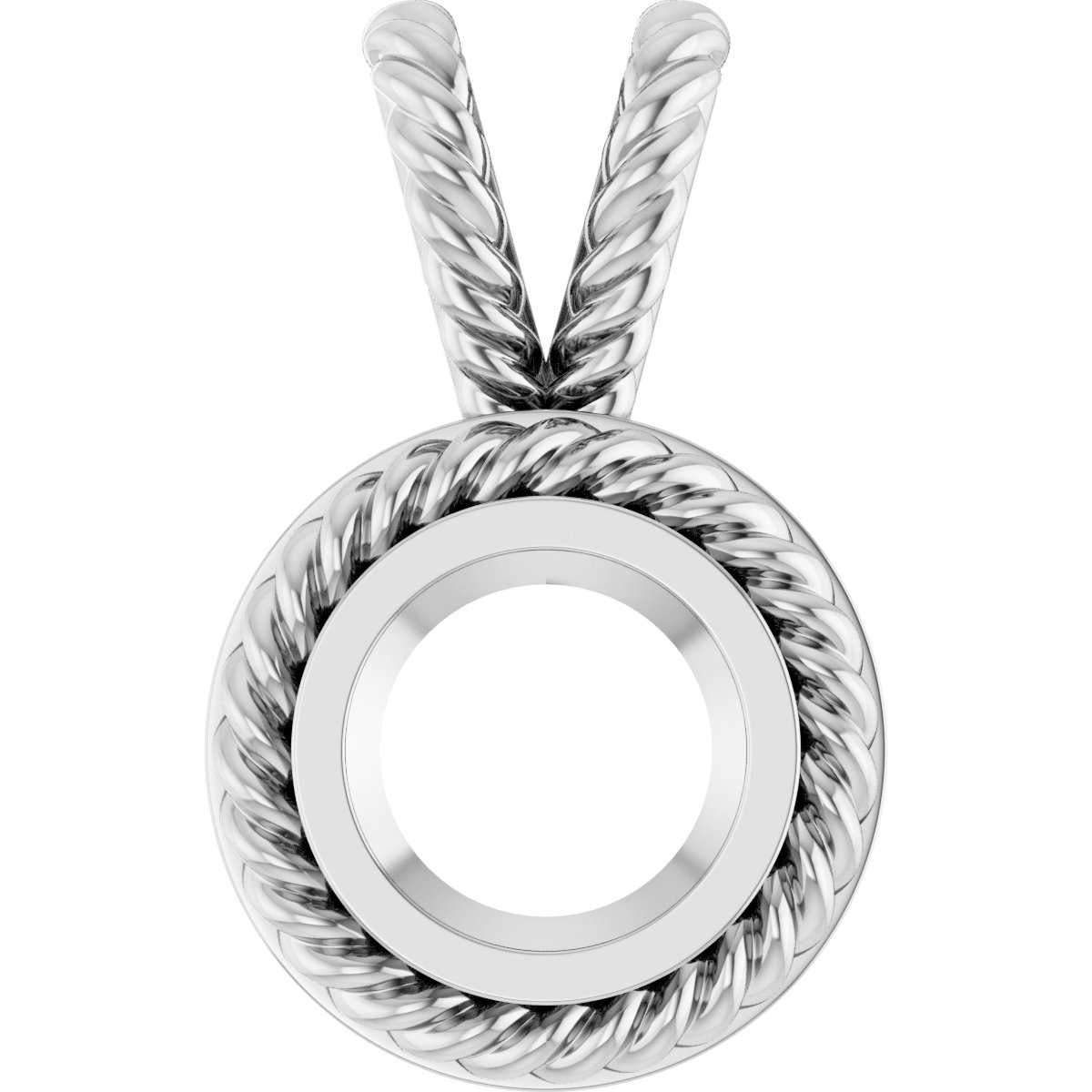 Rope Bezel-Set Solitaire Pendant