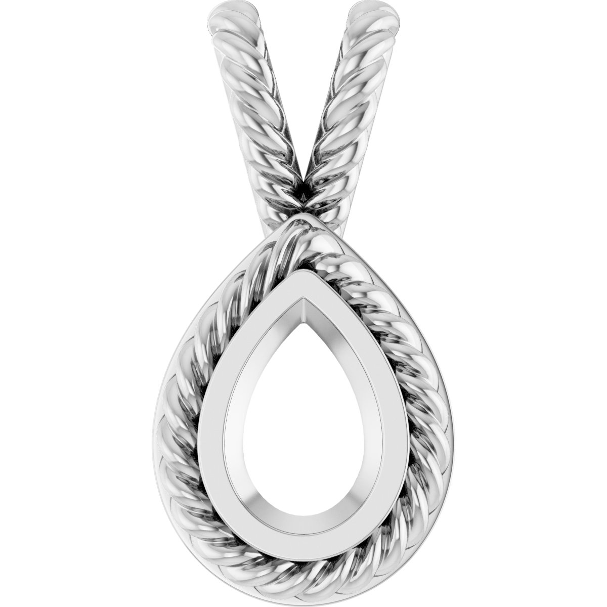 Rope Bezel-Set Solitaire Pendant