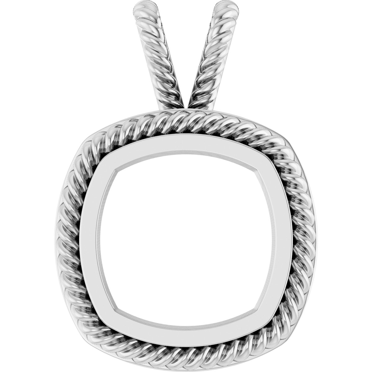 Rope Bezel-Set Solitaire Pendant