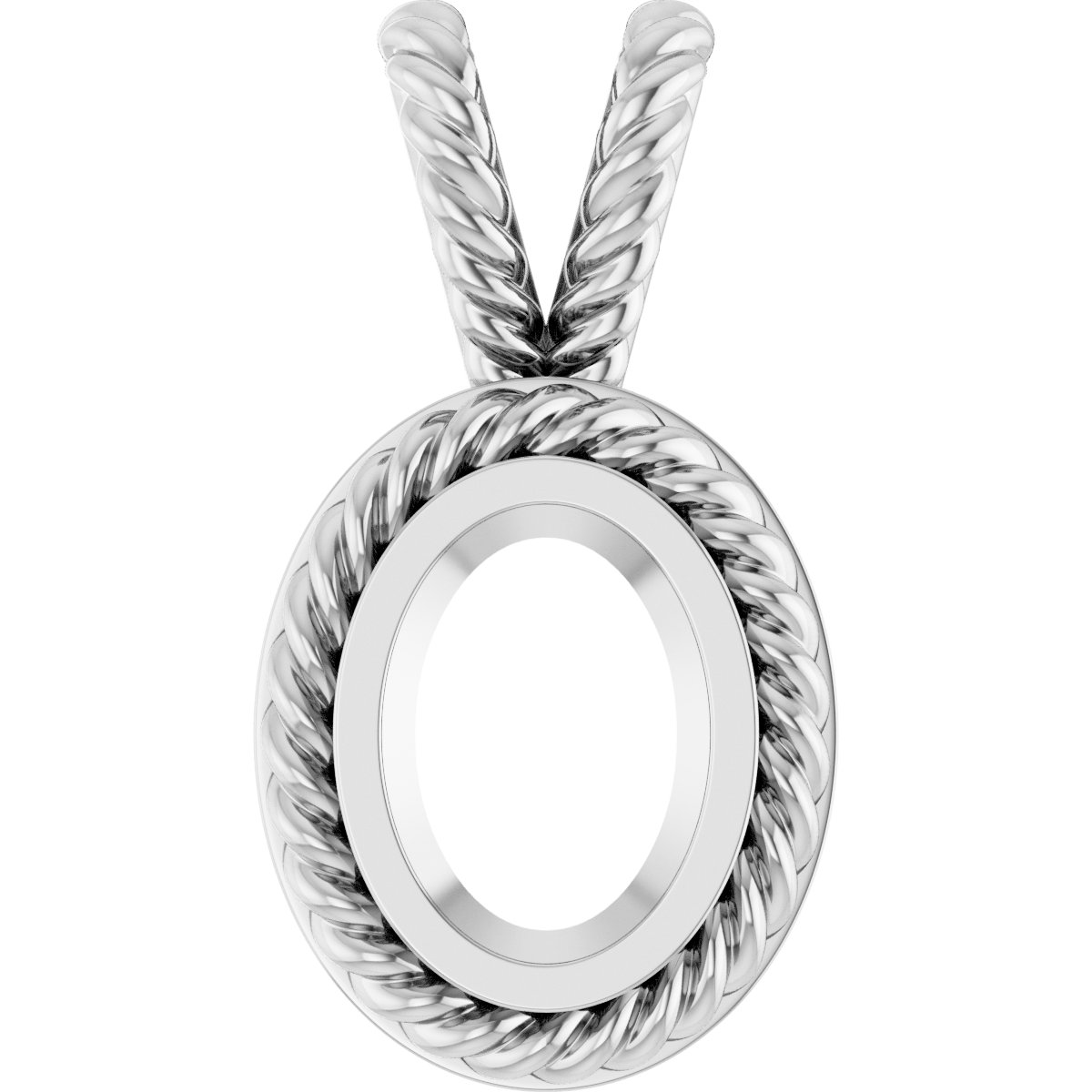Rope Bezel-Set Solitaire Pendant