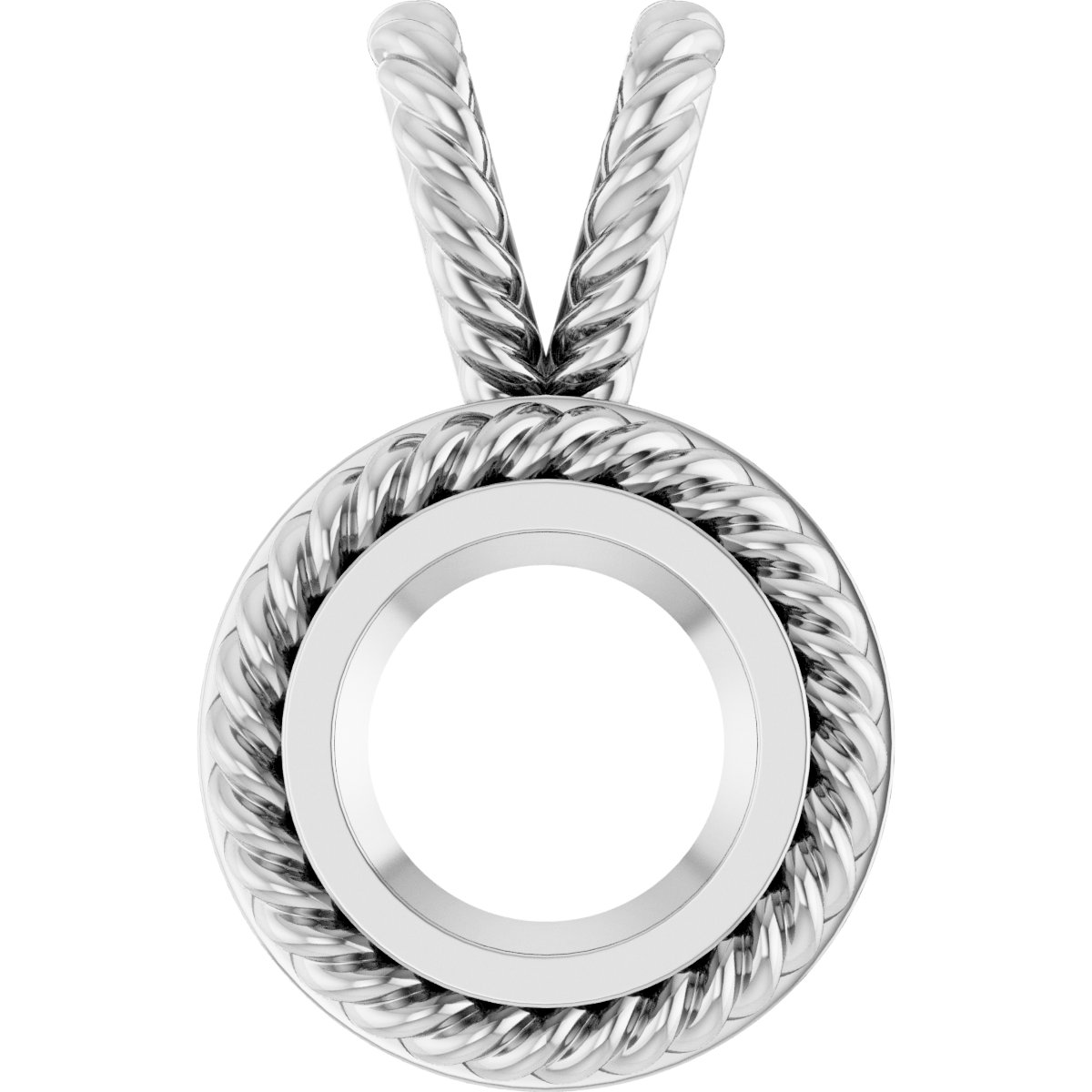 Rope Bezel-Set Solitaire Pendant