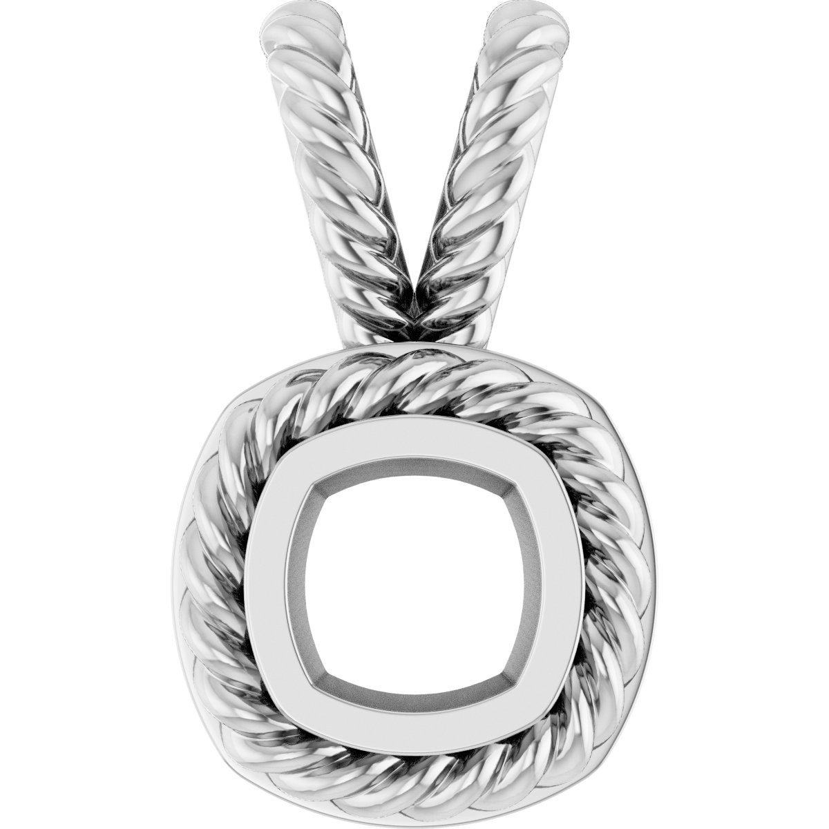 Rope Bezel-Set Solitaire Pendant