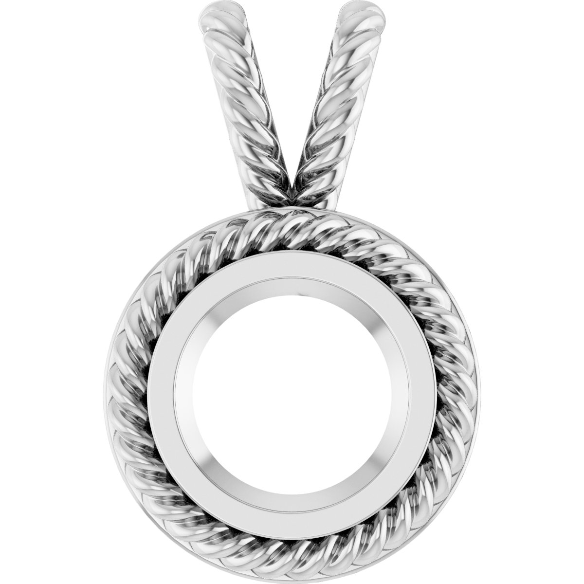 Rope Bezel-Set Solitaire Pendant