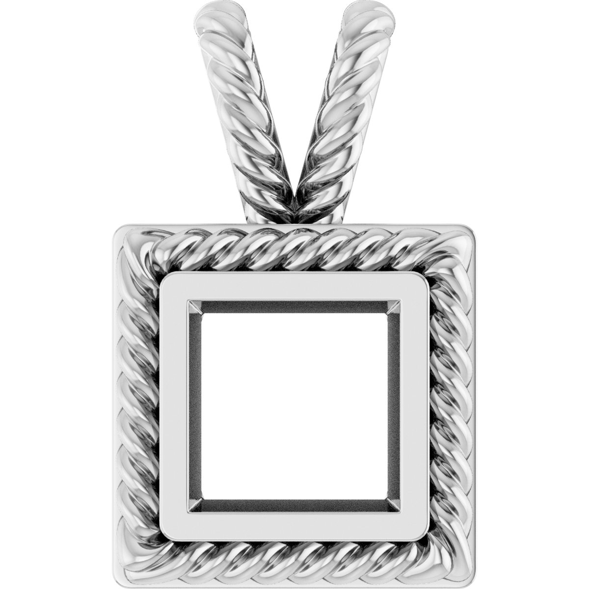 Rope Bezel-Set Solitaire Pendant