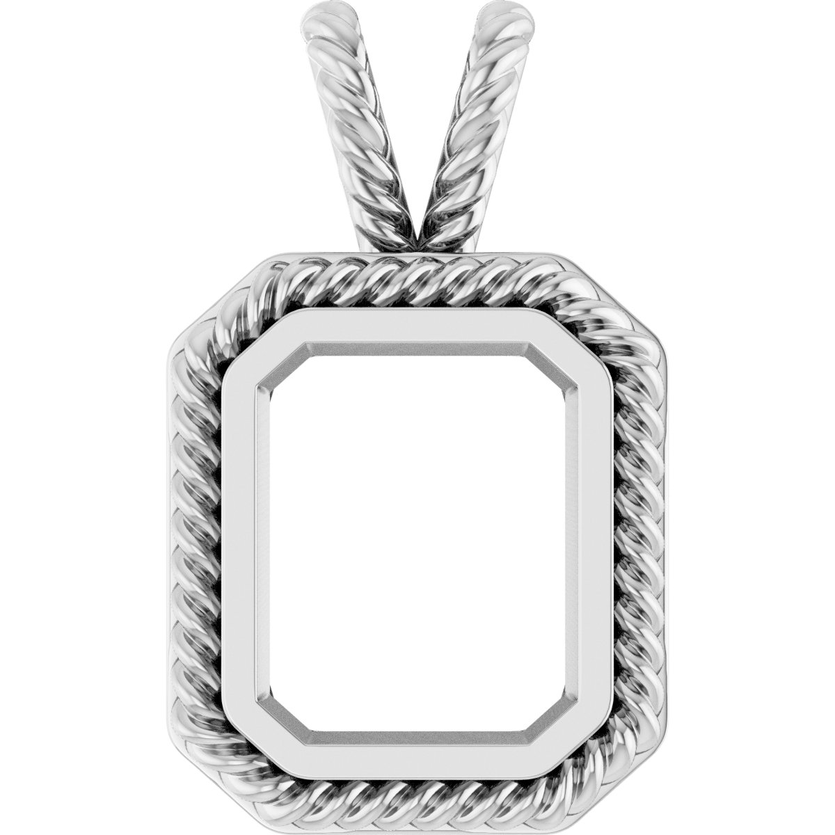Rope Bezel-Set Solitaire Pendant